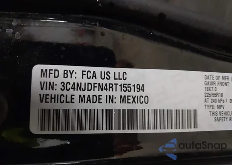 2024 Jeep Compass Latitude Lux Fwd z USA, uszkodzony, nr VIN 3C4NJDFN4RT155194